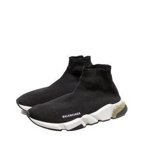 Balenciaga Speed 2.0 Clear Sole Sneakers Black White US 11